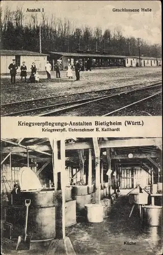 Ak Bietigheim Bissingen an der Enz, Kriegsverpflegungs Anstalten, Unternehmer E. Kallhardt, Küche