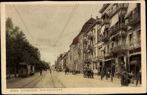 Ak Wiesbaden in Hessen, Rheinstraße