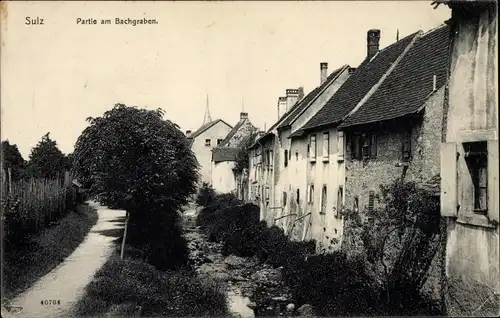 Ak Soultz Sulz Elsass Haut Rhin, Partie am Bachgraben