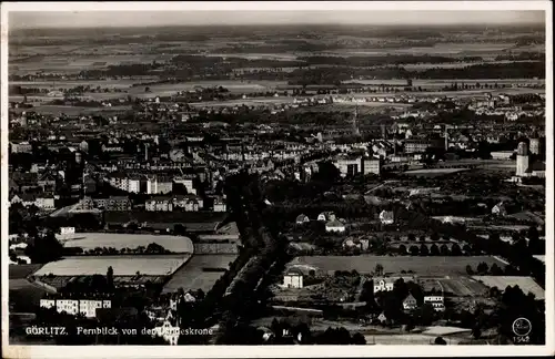 Ak Görlitz in der Lausitz, Fernblick von der Landeskrone