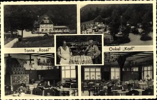 Foto Ak Oberpöbel Dippoldiswalde Sachsen, Gaststätte Putzmühle, Tante Rosel, Onkel Karl