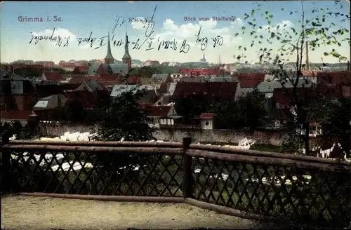 Ak Grimma in Sachsen, Blick vom Stadtwald