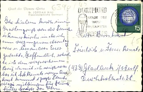 Ak Dortmund im Ruhrgebiet, Franziskanerkirche, Grab des Bruders Jordan