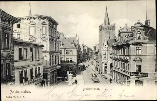Ak Aschersleben im Salzlandkreis, Breitestraße, Augusta Apotheke, Photograph Rudolph Arndt