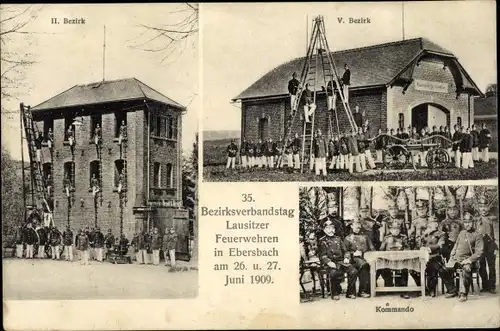 Ak Ebersbach Neugersdorf Sachsen, 35. Bezirksverbandstag Lausitzer Feuerwehren 1909