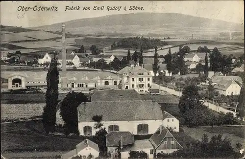 Ak Oberoderwitz Oderwitz in der Oberlausitz, Fabrik von Emil Rudolf & Söhne