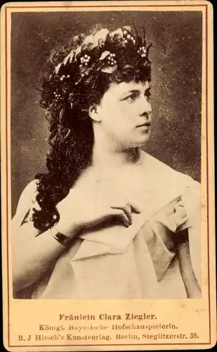 CdV Fräulein Clara Ziegler, Königl. Bayerische Hofschauspielerin