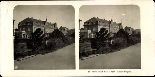 Stereo Foto Wyk auf Föhr Nordfriesland, Kinderhospital