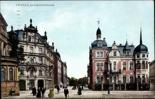 Ak Zwickau Sachsen, Schumannstrasse, Häuser