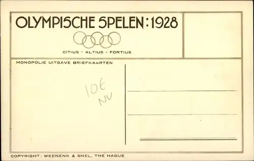 Ak Amsterdam Nordholland, Olympische Spiele 1928, Deutscher Marathonläufer Hempel, Startnummer 712