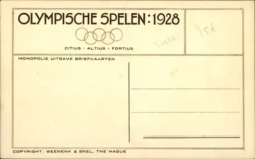 Ak Amsterdam Nordholland Niederlande, Olympische Spiele 1928, Weesmeisjes in het Stadion, Zuschauer