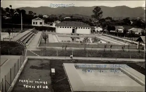 Foto Ak Para de Minas Brasilien, Tennis Club, Sportpark, Schwimmbad