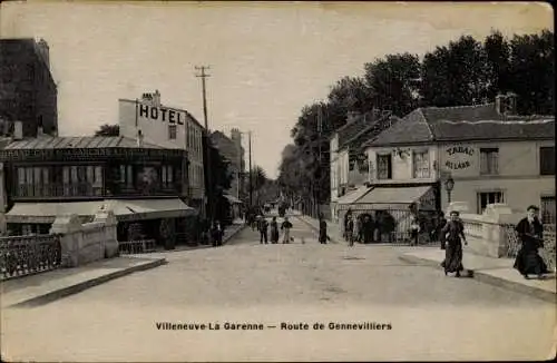 Ak Villeneuve La Garenne Hauts de Seine, Route de Gennevilliers, Hotel