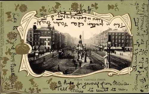 Präge Passepartout Ak Dublin Irland, Sackville Road