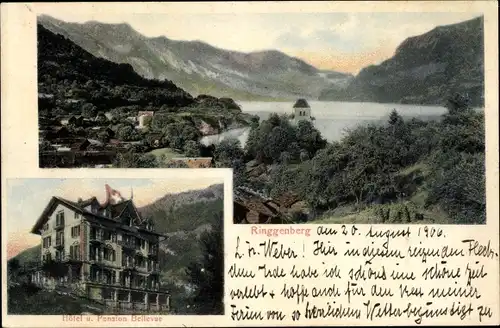 Ak Ringgenberg Kanton Bern, Hotel Bellevue, Blick auf den Ort