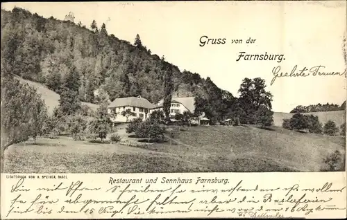 Ak Kanton Basel, Restaurant und Sennhaus Farnsburg