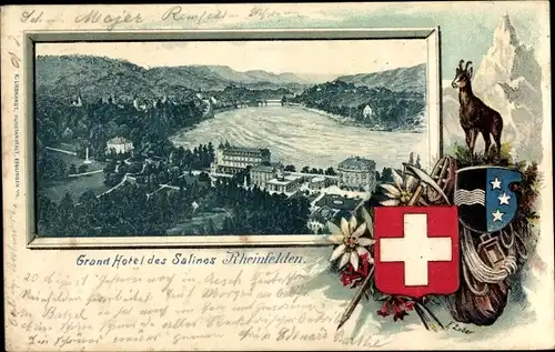Präge Wappen Litho Rheinfelden Kanton Aargau Schweiz, Grand Hotel des Salines