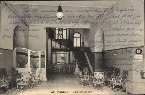 Ak Därstetten im Simmental Kanton Bern, Bad Weißenburg, Weissenburgbad, Innenansicht