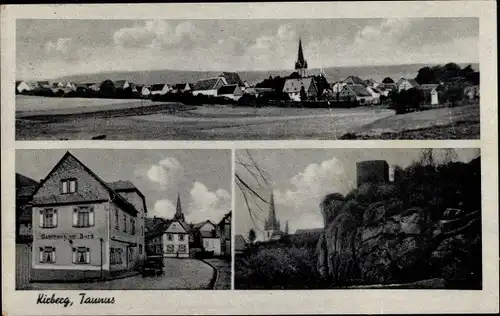 Ak Kirberg Hünfelden im Taunus Hessen, Gasthaus zur Burg Kirberg, Gesamtansicht