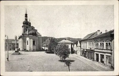 Ak Úpice Eipel Region Königgrätz, Platz, Kirche