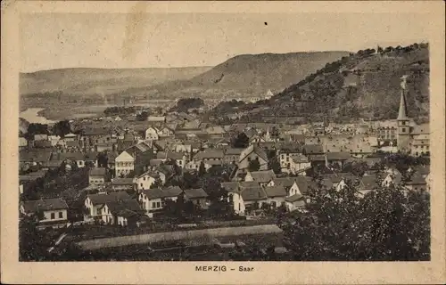Ak Merzig an der Saar, Gesamtansicht