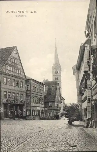 Ak Ochsenfurt am Main Unterfranken, Marktplatz