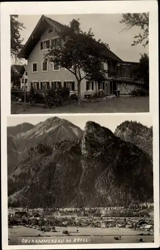Ak Oberammergau in Oberbayern, Gesamtansicht mit Kofel, Gasthaus