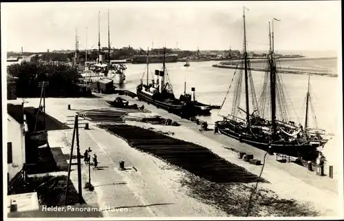 Ak Den Helder Nordholland Niederlande, Panorama, Hafen