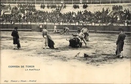 Ak Corrida de Toros, la Puntilla, Stierkampf