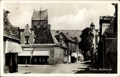 Foto Ak Grouw Grou Friesland Niederlande, Hoofdstraat