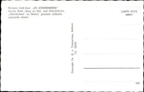 Ak Berg en Dal Gelderland Niederlande, Cafe-Rest. De Sterrenberg tussen Beek - Berg en Dal