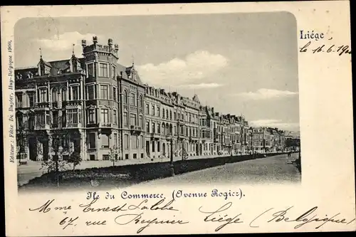 Ak Liège Lüttich Wallonien, Ile du Commerce, Avenue Rogier
