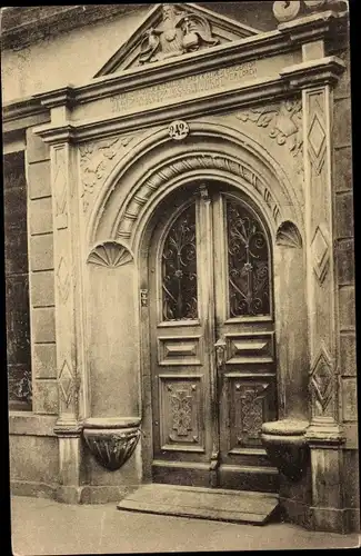 Ak Meißen in Sachsen, Haustor auf dem Kleinmarkte a. d. 16. Jhd., Sächsische Heimatschutzpostkarte