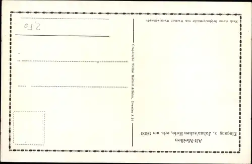 Künstler Ak Meißen in Sachsen, Eingang zum Jahnaschen Hofe, erbaut um 1600