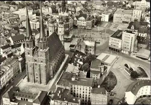 Ak Halle an der Saale, Fliegeraufnahme mit Marktkirche