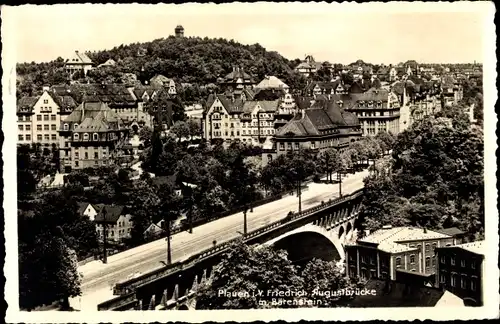 Ak Plauen im Vogtland, Friedrich Augustbrücke mit Bärenstein