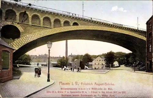 Ak Plauen im Vogtland, König Friedrich August Brücke, Syratal Viadukt