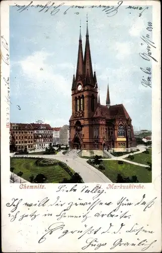 Ak Chemnitz Sachsen, Blick auf die St. Markuskirche