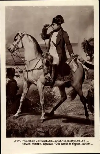 Künstler Ak Vernet, Horace, Napoleon Bonaparte, Schlacht bei Wagram 1809