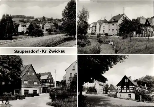 Ak Saupersdorf Kirchberg in Sachsen, Ortsansichten, Häuser, Fachwerkhaus