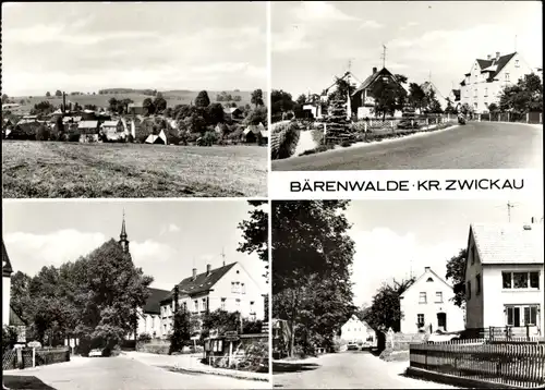 Ak Bärenwalde Crinitzberg in Sachsen, Panorama, Straßenpartie