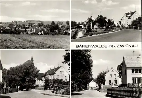 Ak Bärenwalde Crinitzberg in Sachsen, Ortsansicht, Straßenansichten
