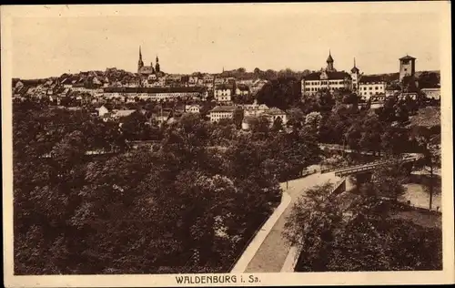 Ak Waldenburg in Sachsen, Ortsansicht mit Kirche