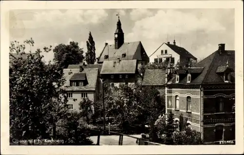 Ak Obercrinitz Crinitzberg, Wohnhäuser, Kirchturm