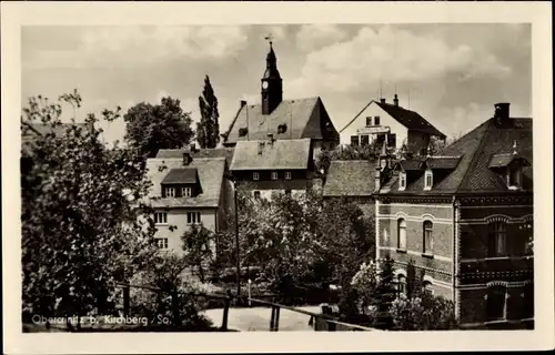 Ak Obercrinitz Crinitzberg, Wohnhäuser, Kirchturm