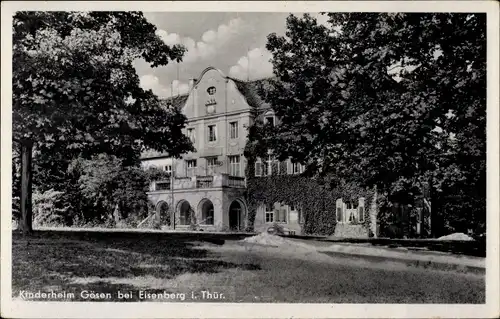 Ak Gösen Thüringen, Blick auf das Kinderheim, Park