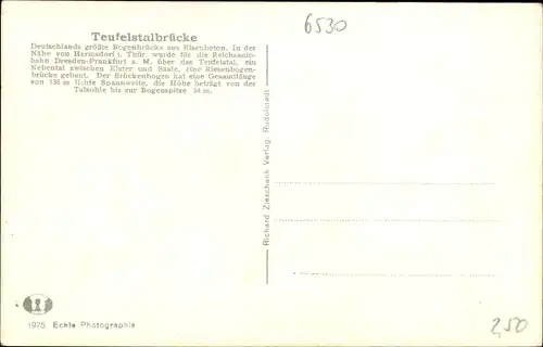 Ak Hermsdorf in Thüringen, Teufelstalbrücke im Zuge der Reichsautobahn Jena-Gera