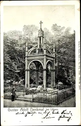 Ak Lützen im Burgenlandkreis, Gustav Adolf Denkmal