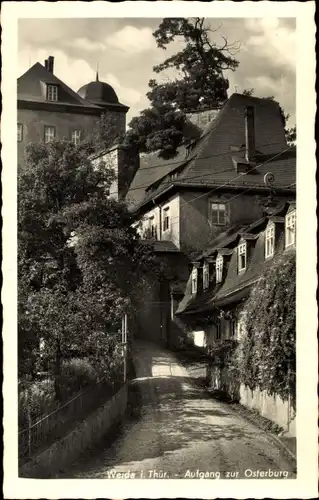 Ak Weida in Thüringen, Aufgang zur Osterburg