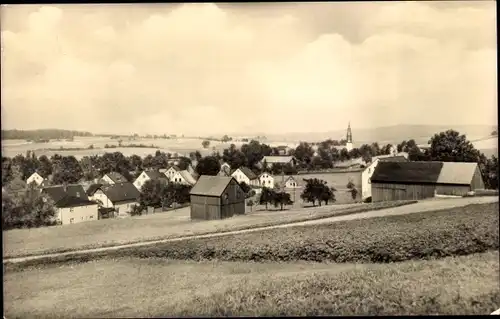 Ak Bärenwalde Crinitzberg in Sachsen, Ortsansicht mit Kirche
